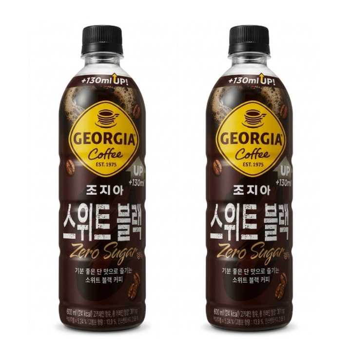 조지아 스위트 블랙 제로 커피, 600ml, 24개