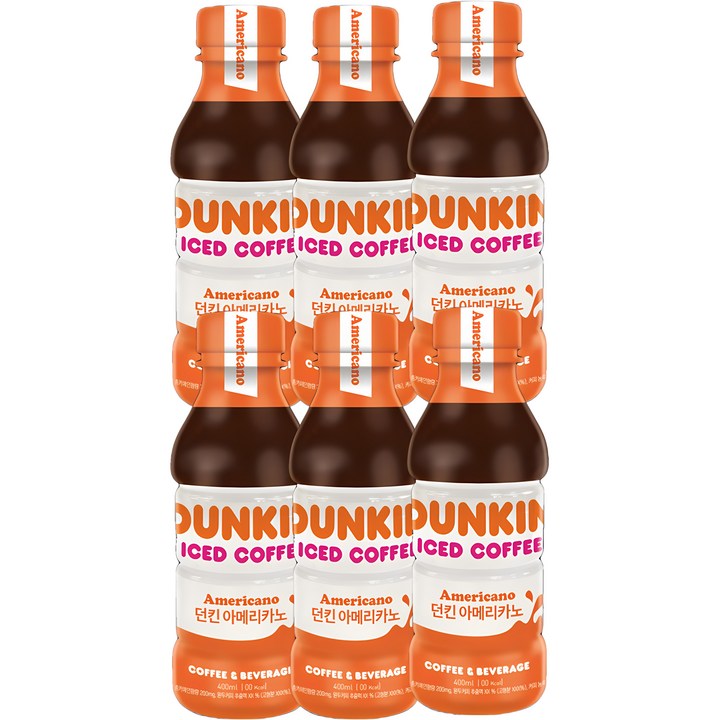 던킨도너츠 커피 아메리카노, 400ml, 6개