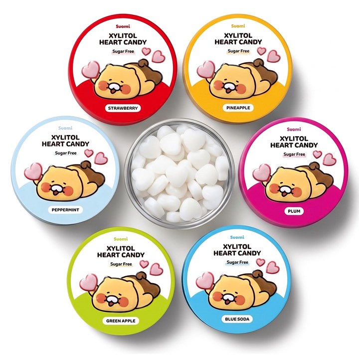 춘식이 자일리톨 하트 캔디 무설탕 베스트 6종 세트, 240g, 1개