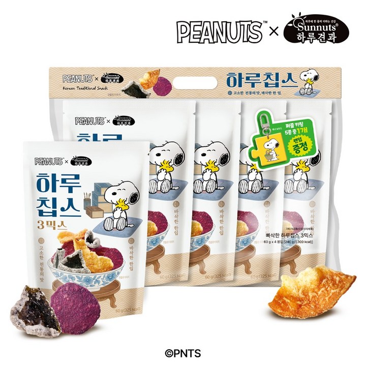 스누피 하루칩스3믹스, 4개, 60g
