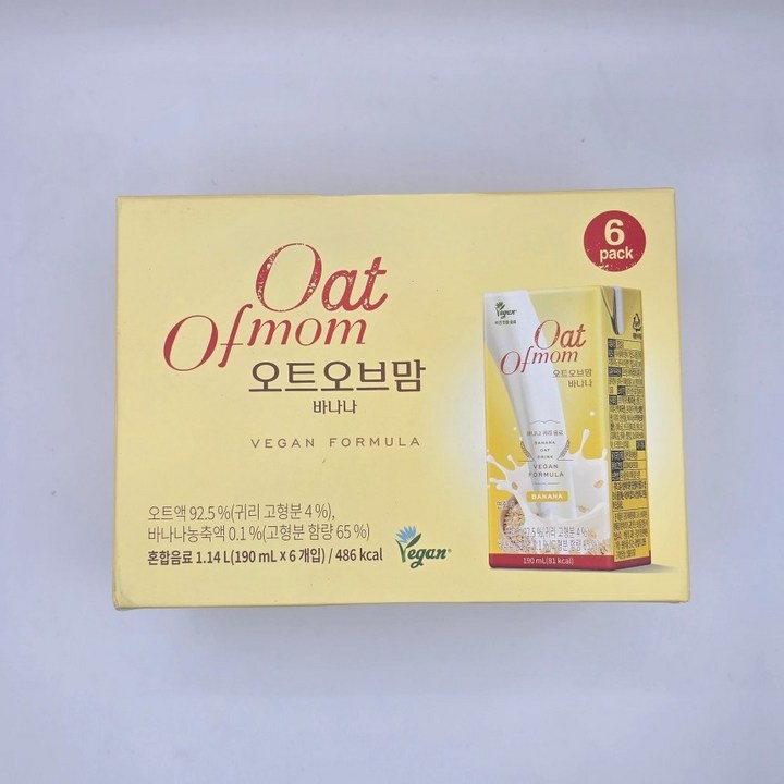 오트 오브맘 바나나 6개입, 6개, 190ml