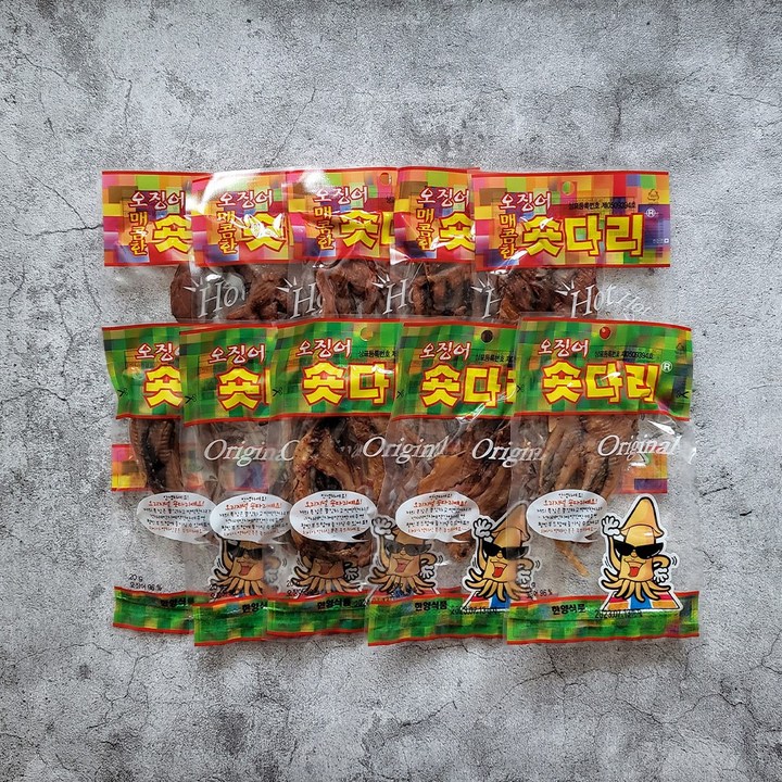한양식품 숏다리 5봉 + 매콤한숏다리 5봉 총 10봉, 10개, 20g