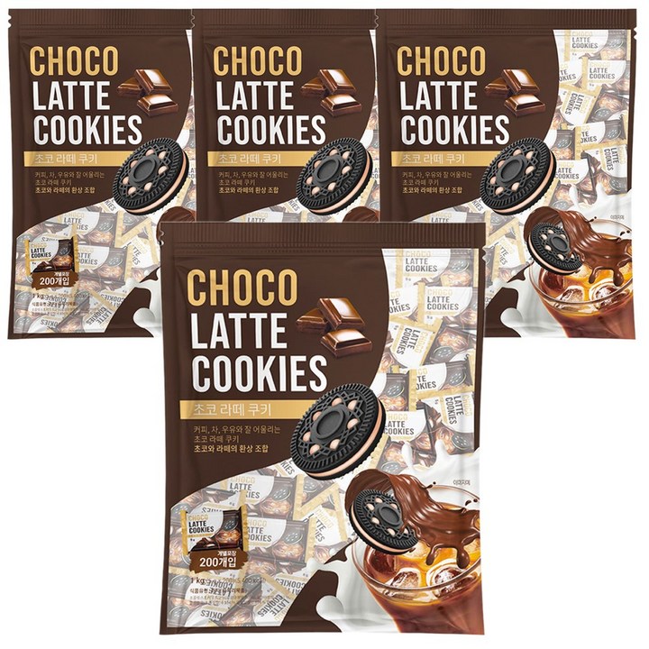 초코 라떼 쿠키 200p, 1kg, 4개