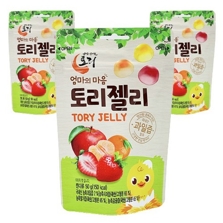 엄마의 마음 유기농 과즙 토리젤리 아기젤리, 3개, 50g