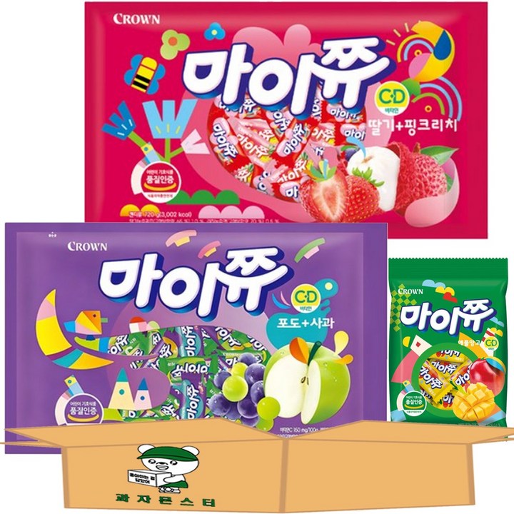 [과자몬스터] 마이쮸 딸기핑크리치+포도사과+애플망고