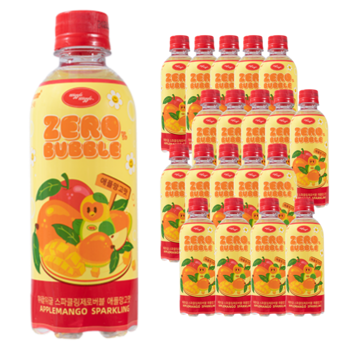 [위글위글 X 블링부스터] 스파클링 제로버블 애플망고맛, 20개, 355ml