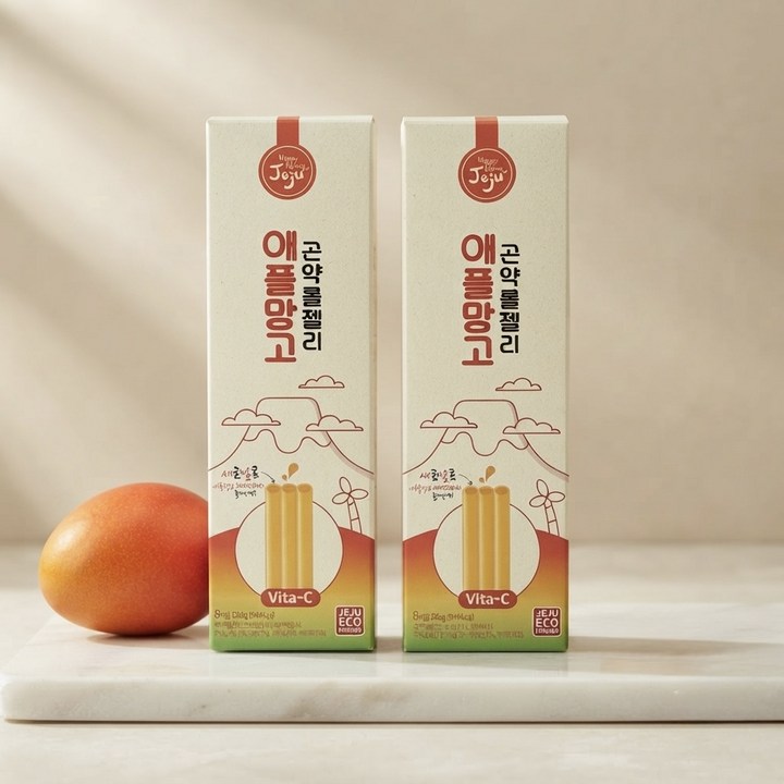 제주 애플망고 곤약 롤 젤리 비타민함유 제주도기념품, 1박스, 240g