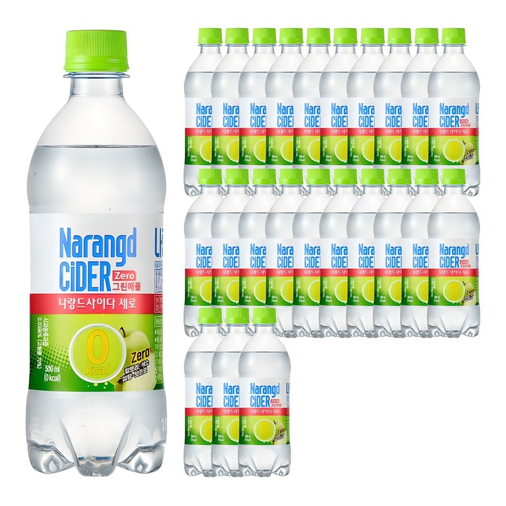 나랑드사이다 제로 그린애플, 500ml, 24개