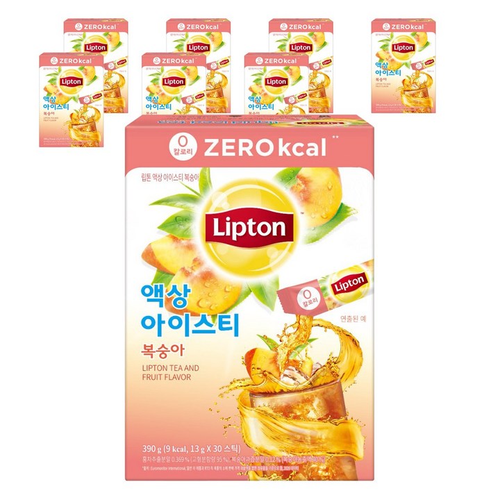 립톤 제로칼로리 액상 아이스티 복숭아, 13g, 30개입, 8개