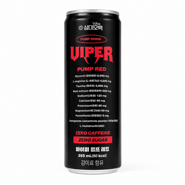 삼대오백 바이퍼 펌프 레드 ZERO 탄산음료, 24개, 355ml