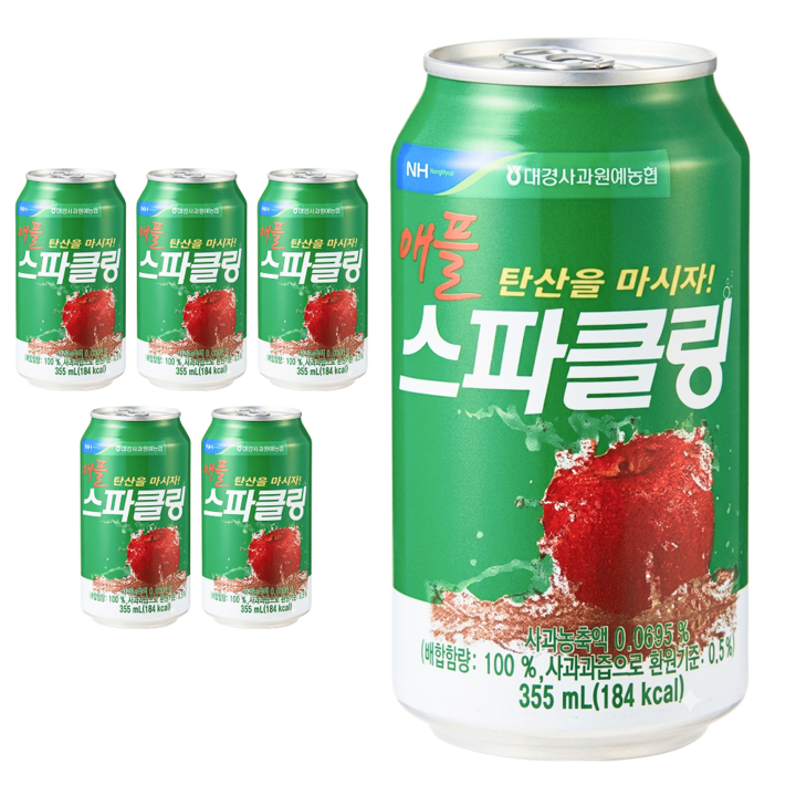 농협 애플 스파클링(캔), 6개, 355ml