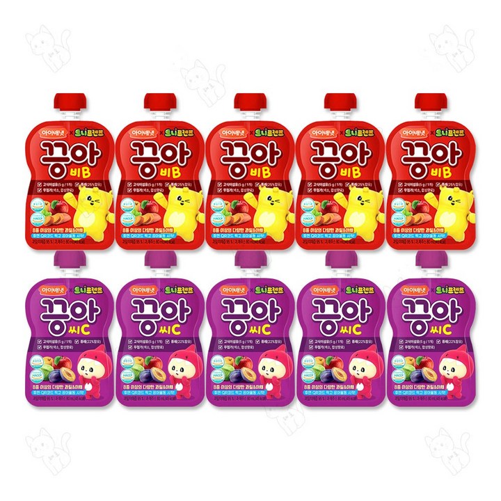 아이배냇 끙아 과일야채주스 2종 비B + 씨C, 80ml, 10개