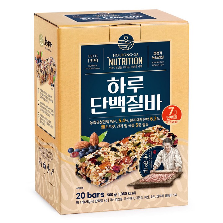 호정가 하루단백질바 (20개입), 1개, 500g