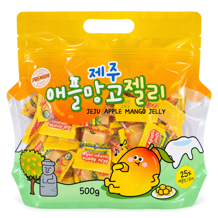 새콤달콤 제주 애플망고젤리, 1개, 500g