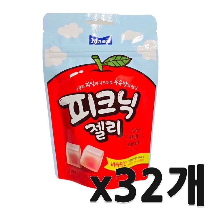 피크닉 젤리 사과, 32개, 45g
