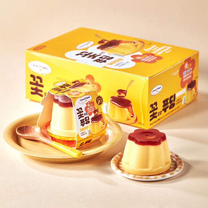 클레버마마 꽃모양 푸딩 카라멜향, 130g, 6개