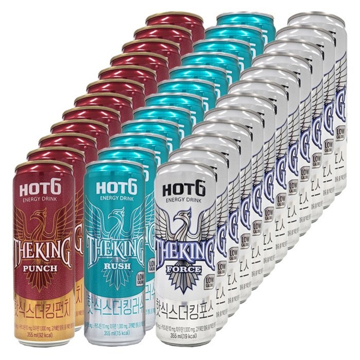 핫식스 더킹 355ml 펀치 12캔+러쉬 12캔+포스 12캔, 총 36캔