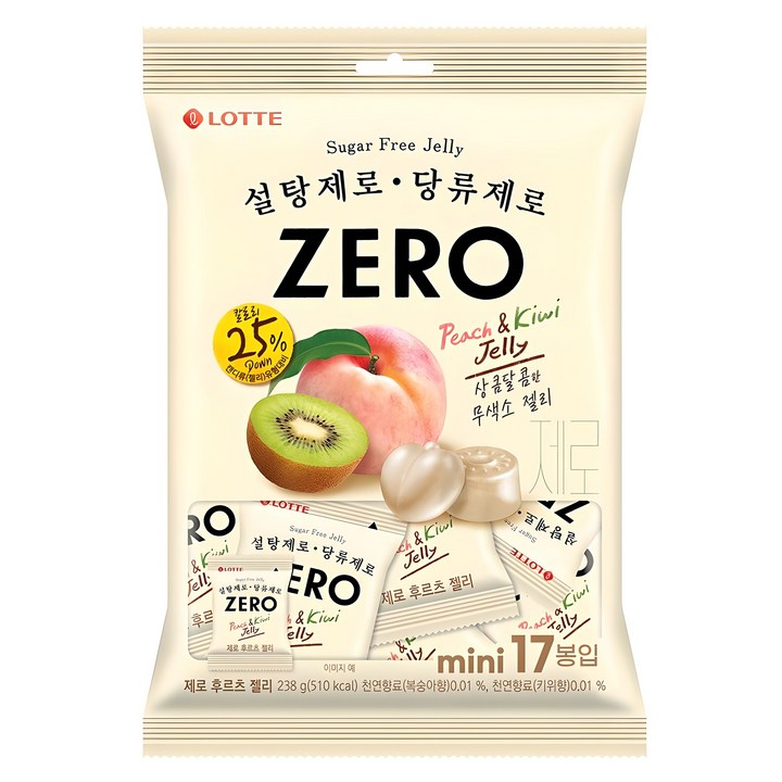 롯데제로 후르츠 젤리 미니 17개입, 238g, 1개
