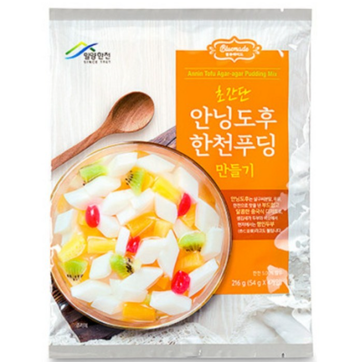 밀양한천 안닝도후 한천푸딩 만들기 4개입, 216g, 4개