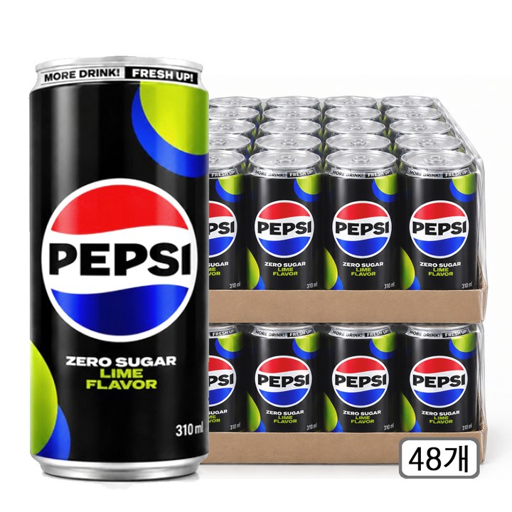 펩시 제로슈거 라임향, 310ml, 48개