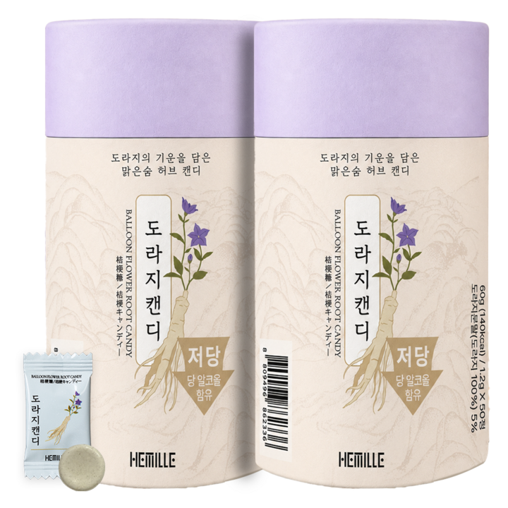 헤밀레 김소형 원장 무설탕 도라지 캔디, 100개, 1.2g