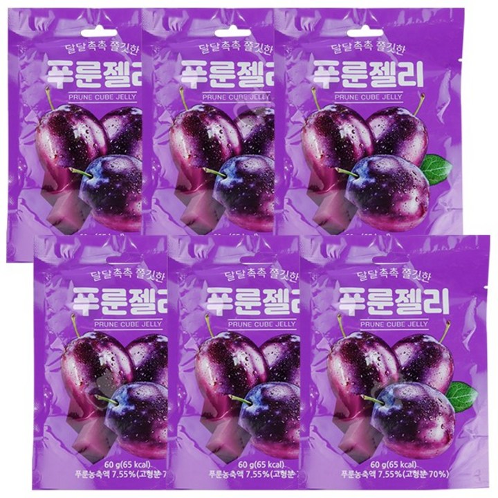 푸룬 큐브 젤리, 6개, 60g