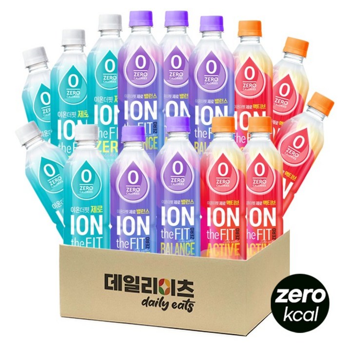 [데일리이츠] 웅진 이온더핏 제로 / 제로 액티브 / 제로 밸런스 3가지 종류 총 15개, 1세트, 500ml