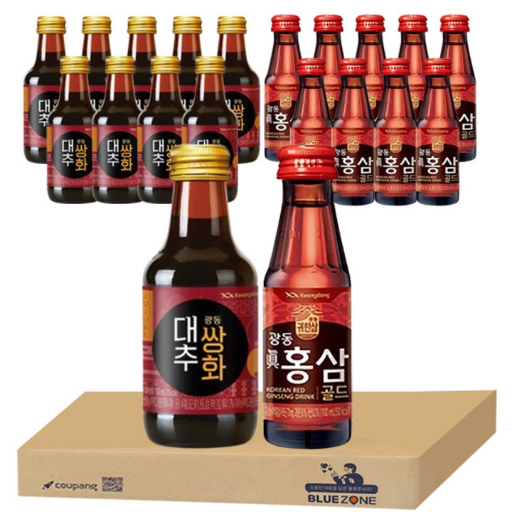 광동 대추쌍화 150ml x 10병 + 광동 진홍삼 100ml x 10병, 20병, 150 mL, 100 mL