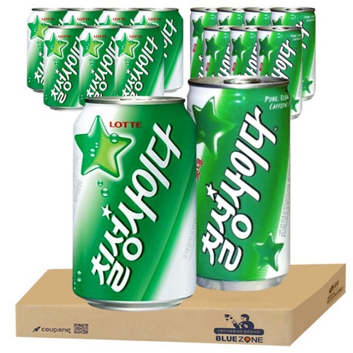 블루존 칠성 캔 사이다 세트 (190ml x 8개+ 355ml x 8개), 190ml, 1세트