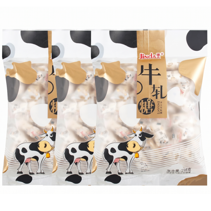 누가 캔디 우유 땅콩 사탕 소포장, 3개, 198g