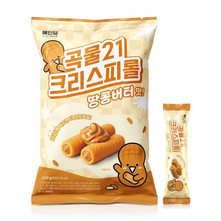혜인담 곡물21 크리스피롤 땅콩버터맛, 1개, 150g