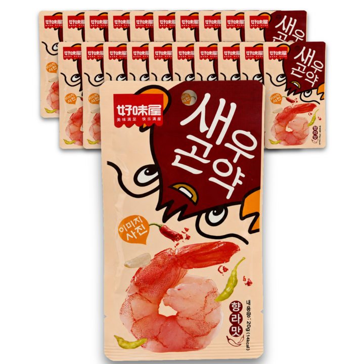 (배터짐) 하오미우 향라맛 새우곤약 소하인 맥주안주 간식, 20g, 40개