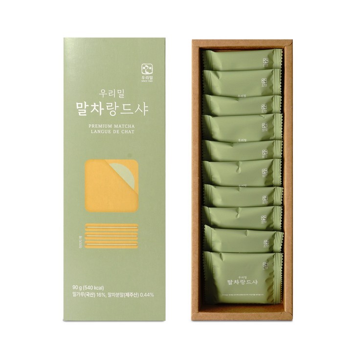 우리밀 말차랑드샤, 90g, 1세트