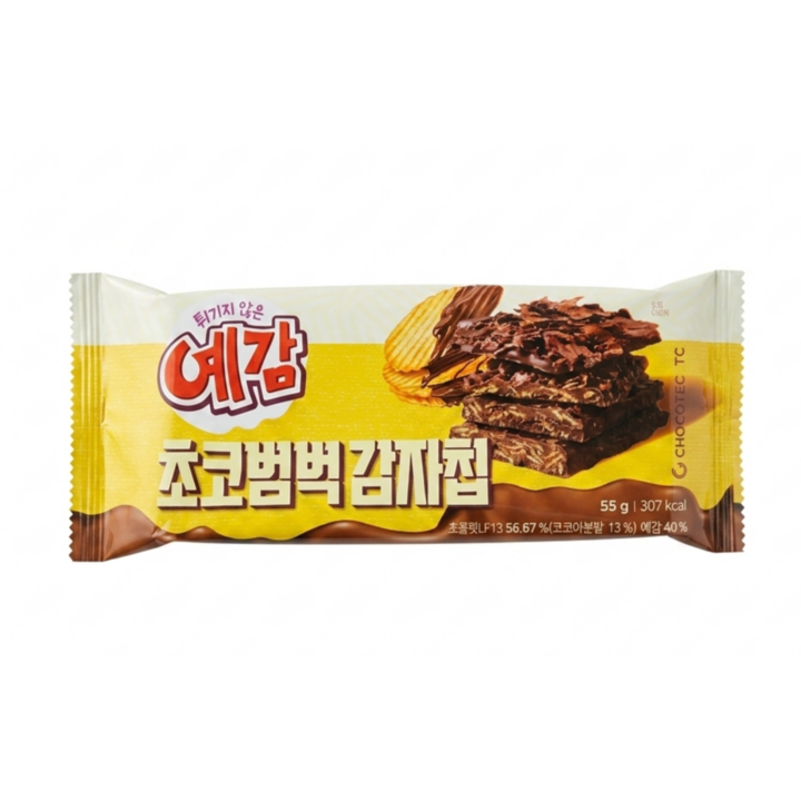 튀기지않은 예감 초코범벅 감자칩, 4개, 55g