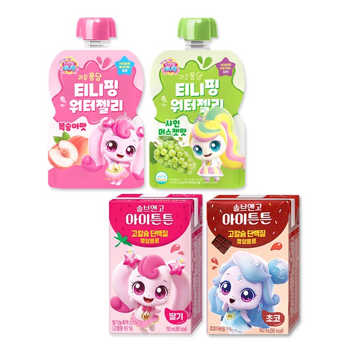 캐치티니핑 솔브앤고 150ml 2종 + 캐치티니핑 워터젤리 110ml 2종 세트, 1개, 520ml