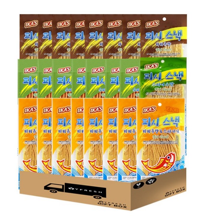 피시스낵13g (스파이스맛8+바비큐맛8+바비큐향&스파이시8), 13g, 1세트