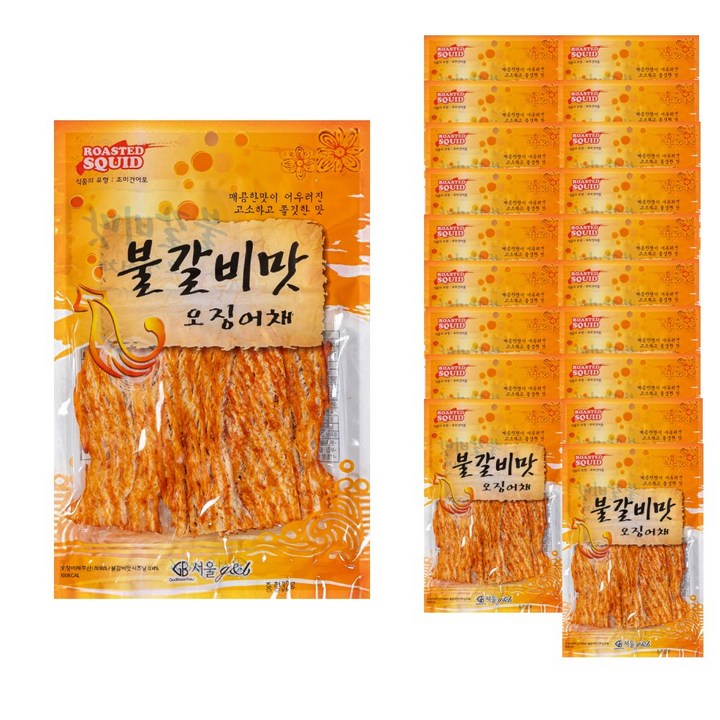 서울지앤비 불갈비맛 오징어채, 32g, 20개