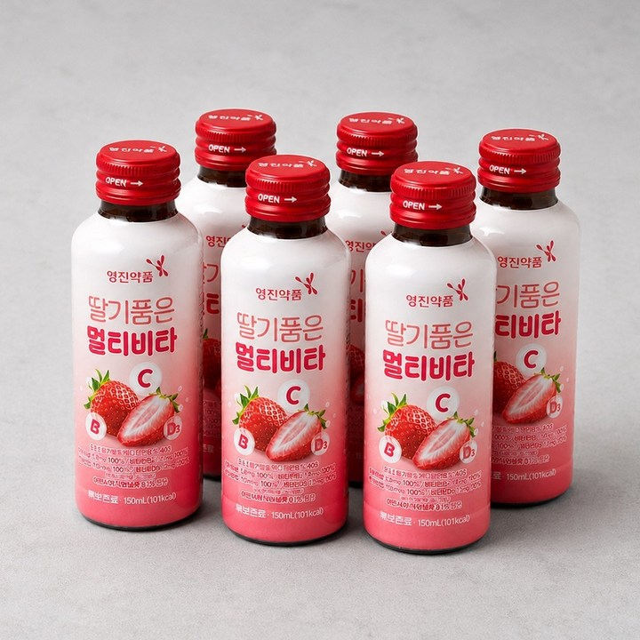 영진약품 딸기 품은 멀티 비타민C 비타민B 액상 데일리 건강 음료, 10개, 150ml