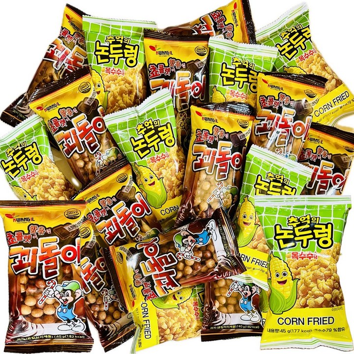 한손 과자 꾀돌이 논뚜렁 밭뚜렁 과자박스1, 40g, 31개
