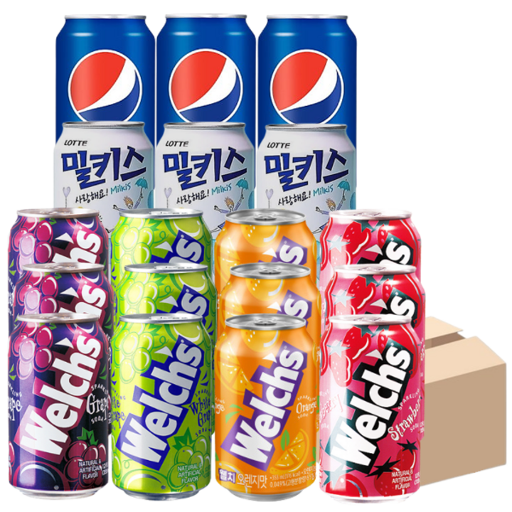 웰치스 4종 3p + 펩시콜라 3p + 밀키스 3p, 1세트, 355ml