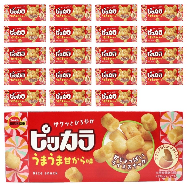 부르본 핏카라 라이스 스낵 냠냠 단짠 맛, 49g, 20개