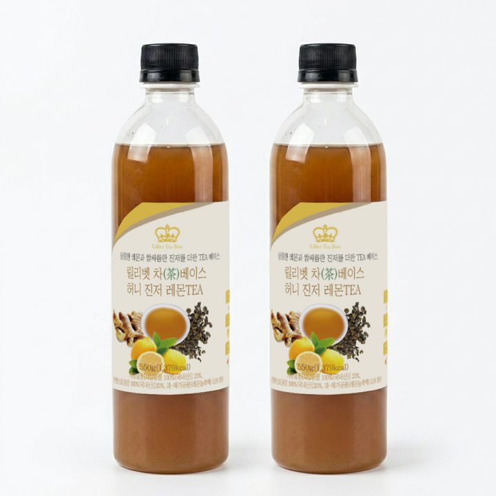 릴리벳 허니 진저 레몬 티베이스 생강청 음료, 2개, 550ml