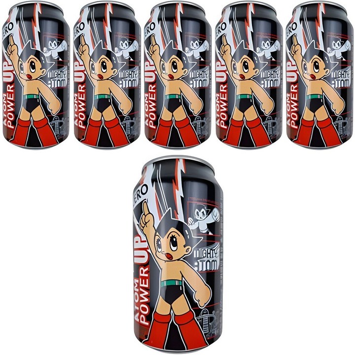 아톰 파워 업 에너지드링 제로 음료, 355ml, 6개