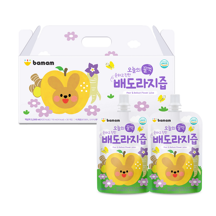 바맘 오늘의 꿀꺽 순하고 진한 배도라지즙 110ml, 30개