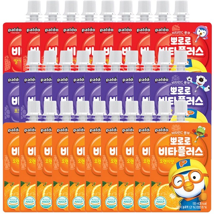 뽀로로 비타플러스 포도 + 딸기 + 오렌지, 30개, 100ml
