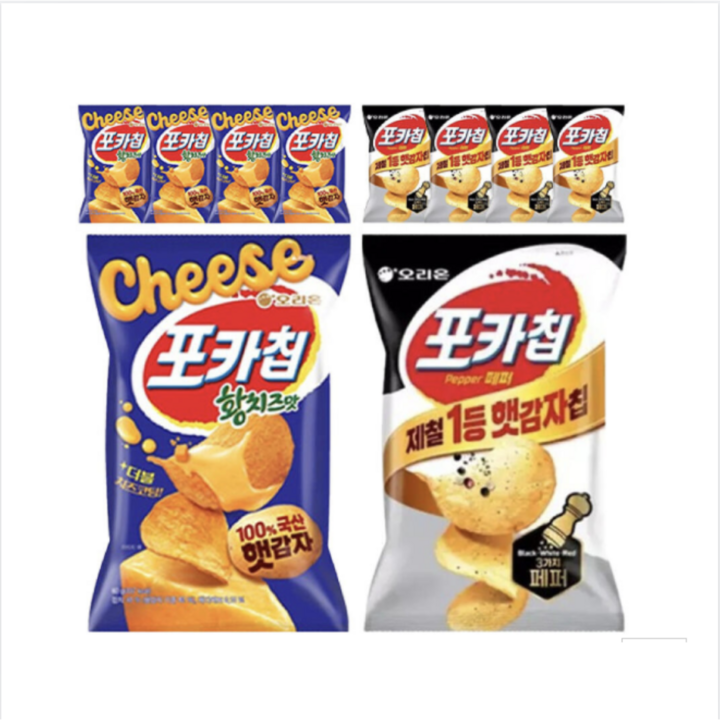 오리온 포카칩 황치즈 + 포카칩 트리플페퍼, 60g