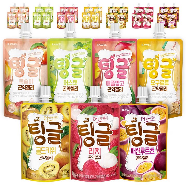 로엘 팅글 곤약젤리 총 복숭아 + 요구르트 + 애플망고 + 머스캣 + 리치 + 골드키위, 1세트, 3.8kg