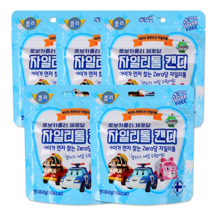로보카폴리 제로당 캔디, 자일리톨, 40g, 5개