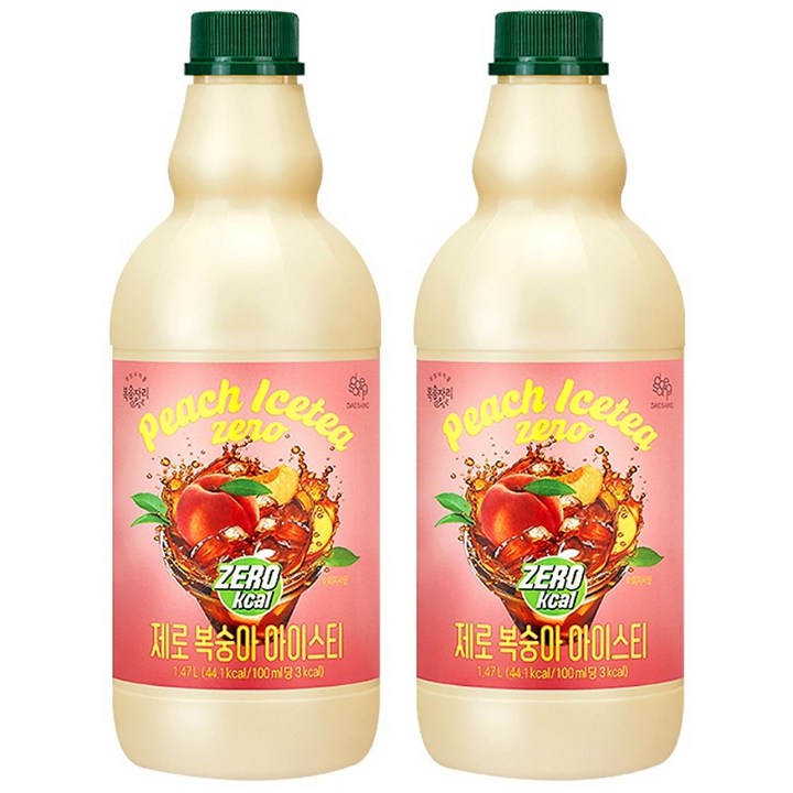 복음자리 제로 복숭아 아이스티, 1.47L, 2개