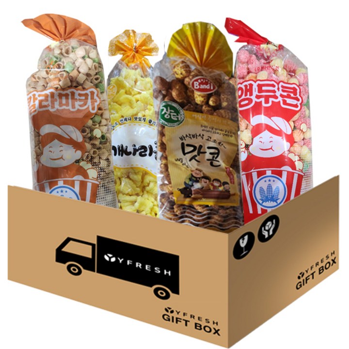 뻥튀기4종세트(개나리콘 200g 마카로니 300g 맛콘 320g 앵두콘 300g), 1개